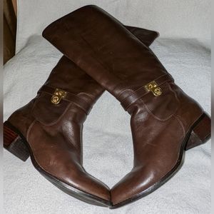 Michael Kors brown leather riding boots .Size 8